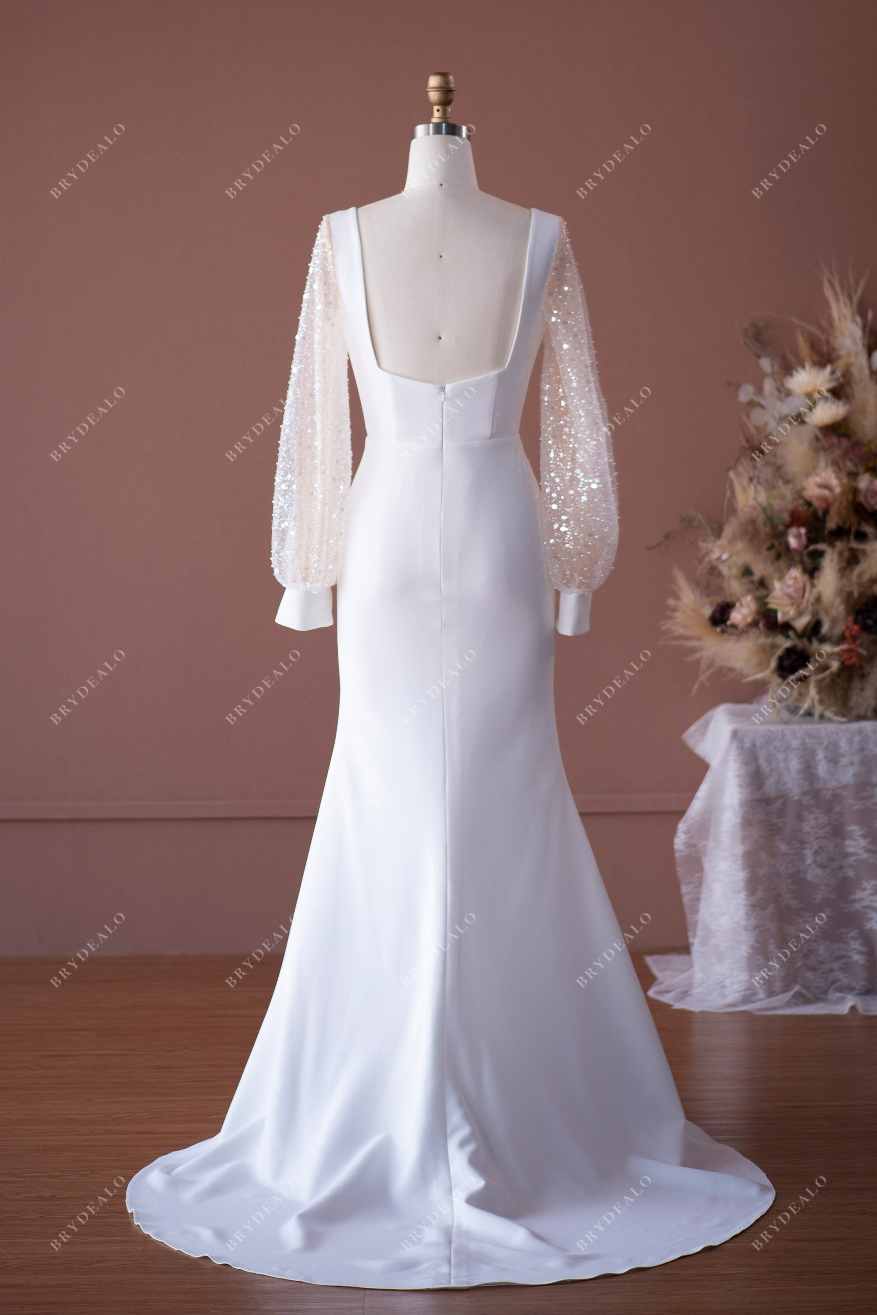 crepe wedding dress